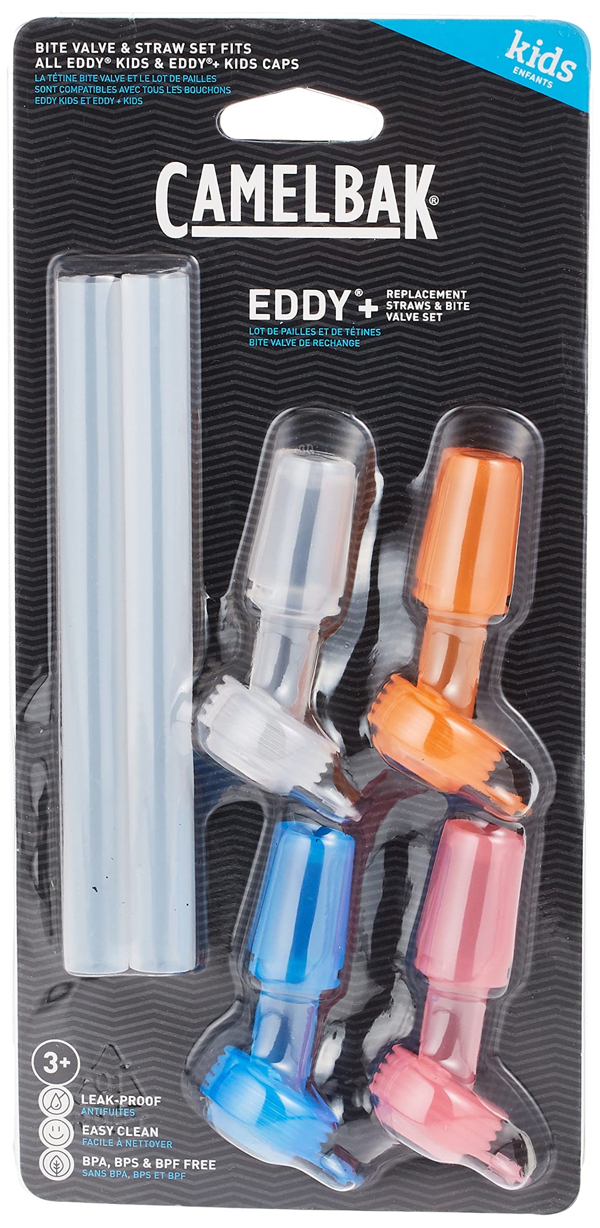 CamelBak eddy+ Kids 4pack, Bite Valve & Straws, Multi Color