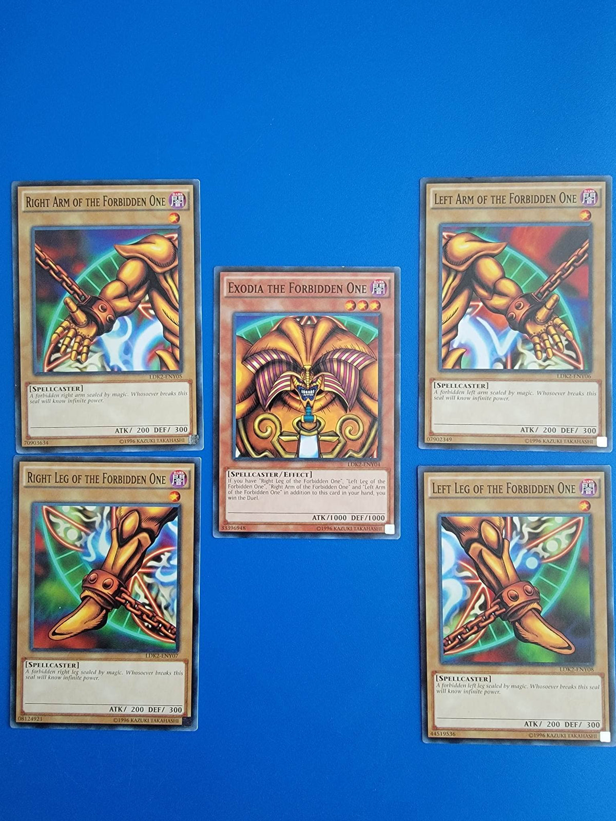 Exodia The Forbidden One  YuGiOh Legendary Decks II Yugis God Card 5 Card Set LDK2ENY04, LDK2ENY05, LDK2ENY06, LDK2ENY07, LDK2ENY08