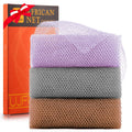 3 Pieces African exfoliating net African Net Long Net Bath Sponge Exfoliating Shower Body Scrubber Back Scrubber Skin Smoother,Great for Daily Use (Pu