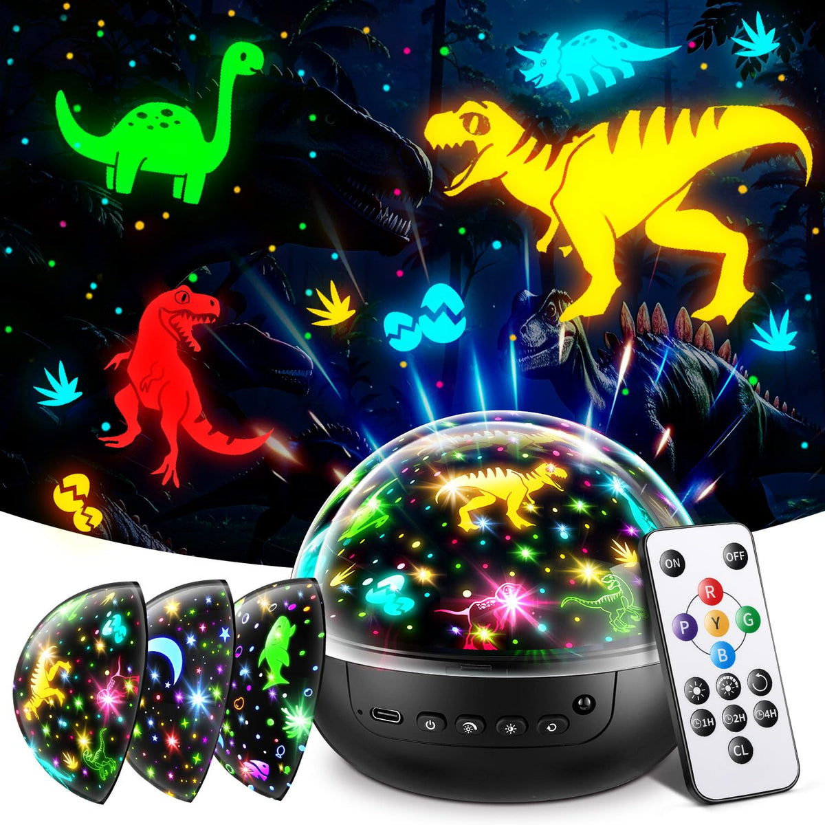 Dinosaur Toys for Kids 24,?Remote+3 Films+93 Effects?Dinosaur Toys for Kids 57,?3 Timer+5 Brightness?Toys for 5 Year Old Boy Toys Age 3,Rotate Night