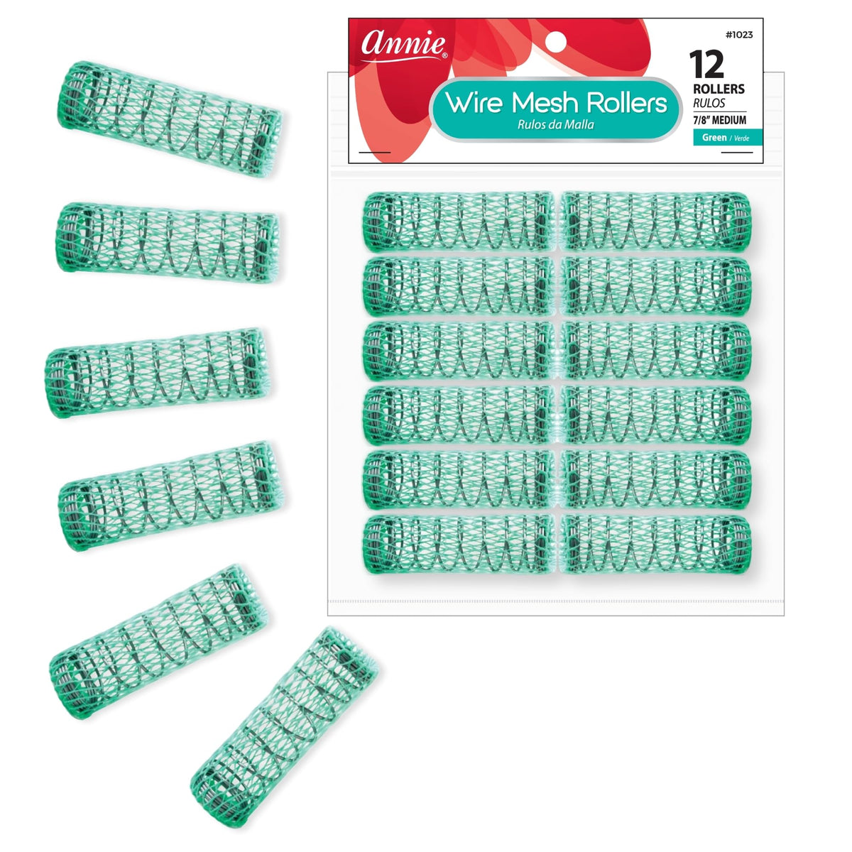 Annie 7/8inch Wire Mesh Hair Rollers  12 Pcs.