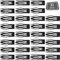 30 Pieces Double Grip Hair Clips Metal Snap Hair Barrettes for Women Teen Girls Hair Making (Black)
