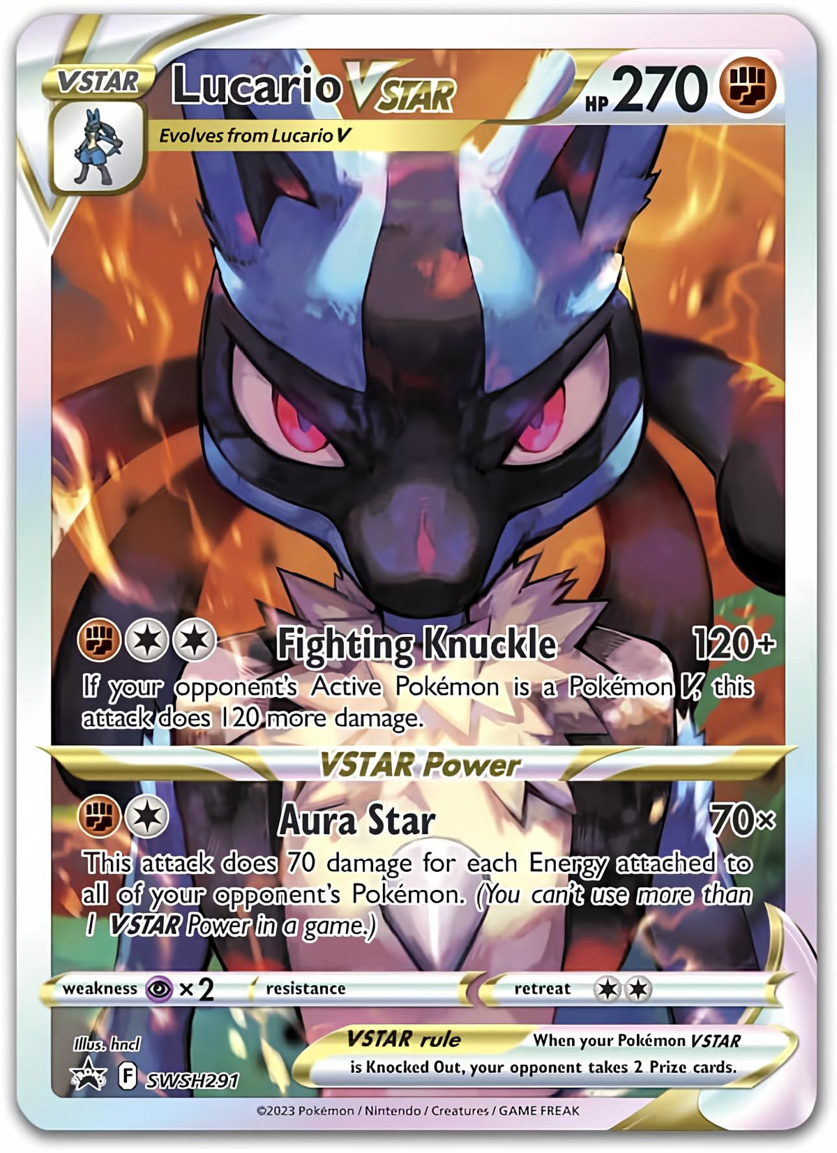 Pokemon  Lucario VSTAR SWSH291  Black Star Promo  Full Art