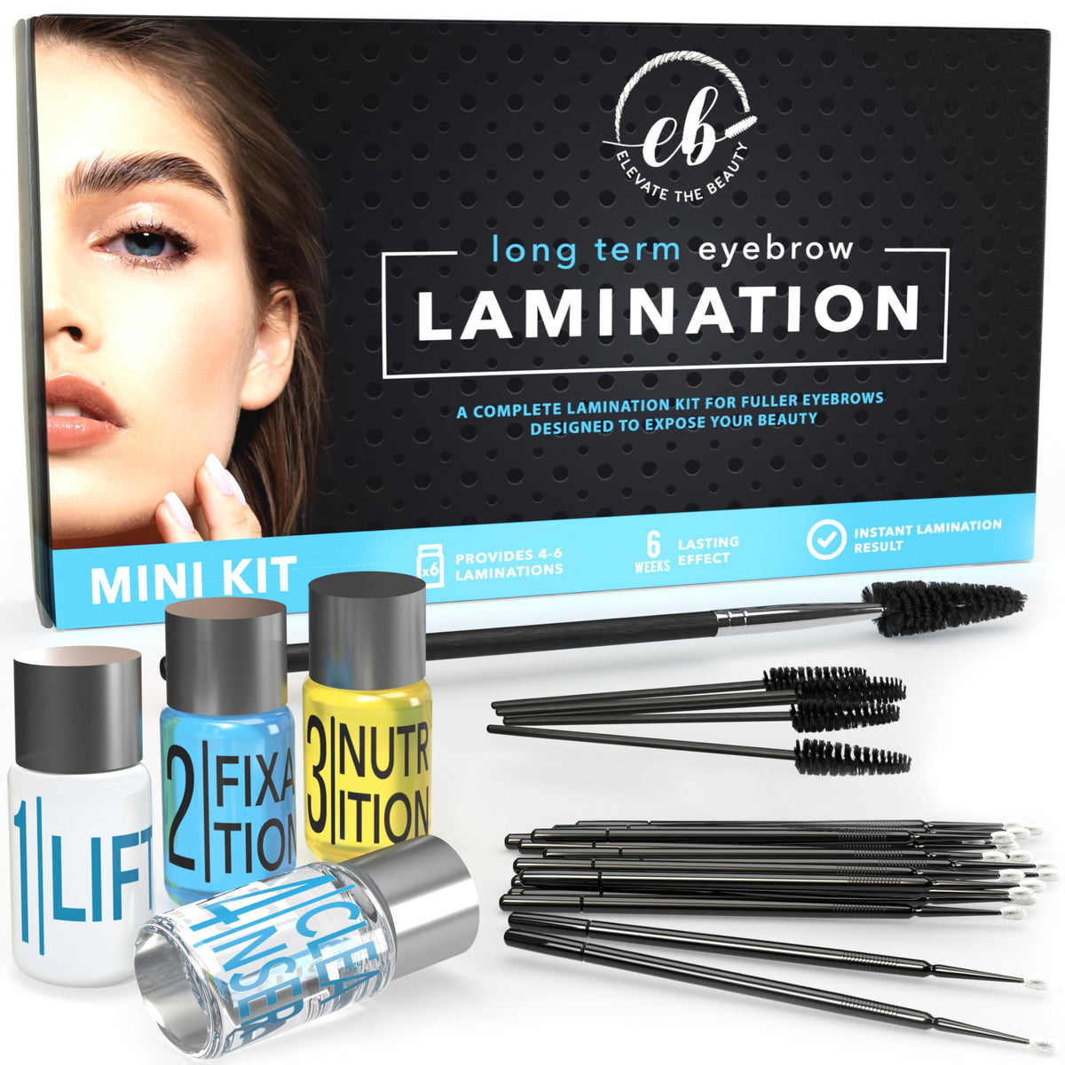 Elevate the Beauty Eyebrow Lamination Kit | at Home Brow Lamination Kit for Fuller Brows | Instant Professional Lift and Thicker Eyebrows | Vegan and 