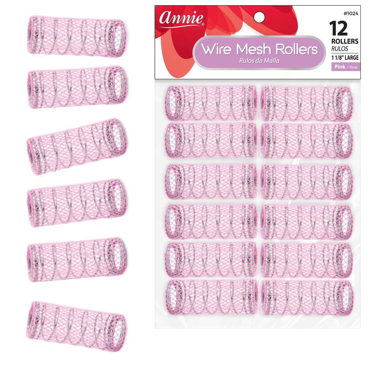 Annie 11/8inch Wire Mesh Hair Rollers  12 Pcs.