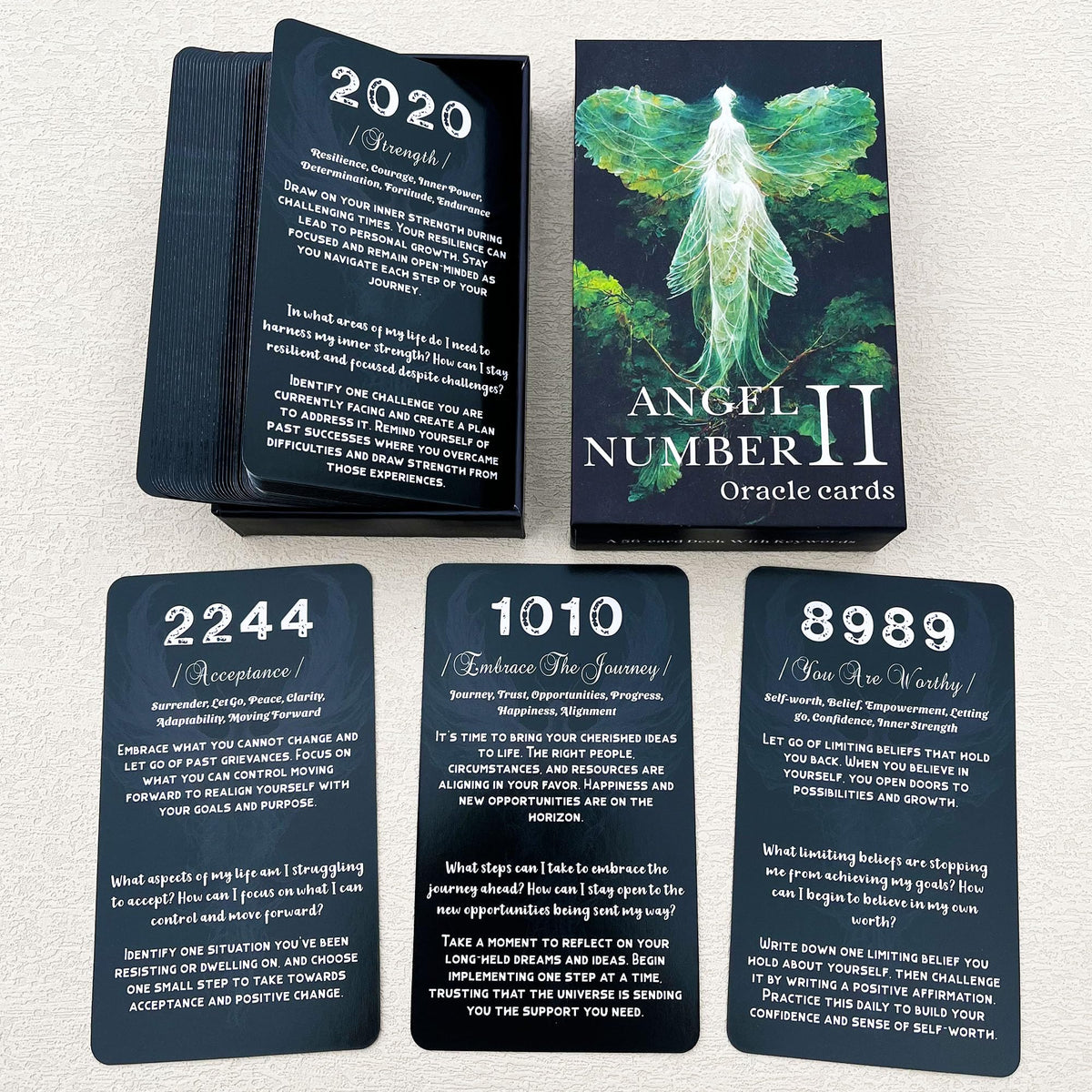 GZXINKE Angel Numbers Oracle Cards, Oracle Cards for Beginners, Angel Number Affirmation Cards Deck, Tell You How to Live Your Life The Best Way