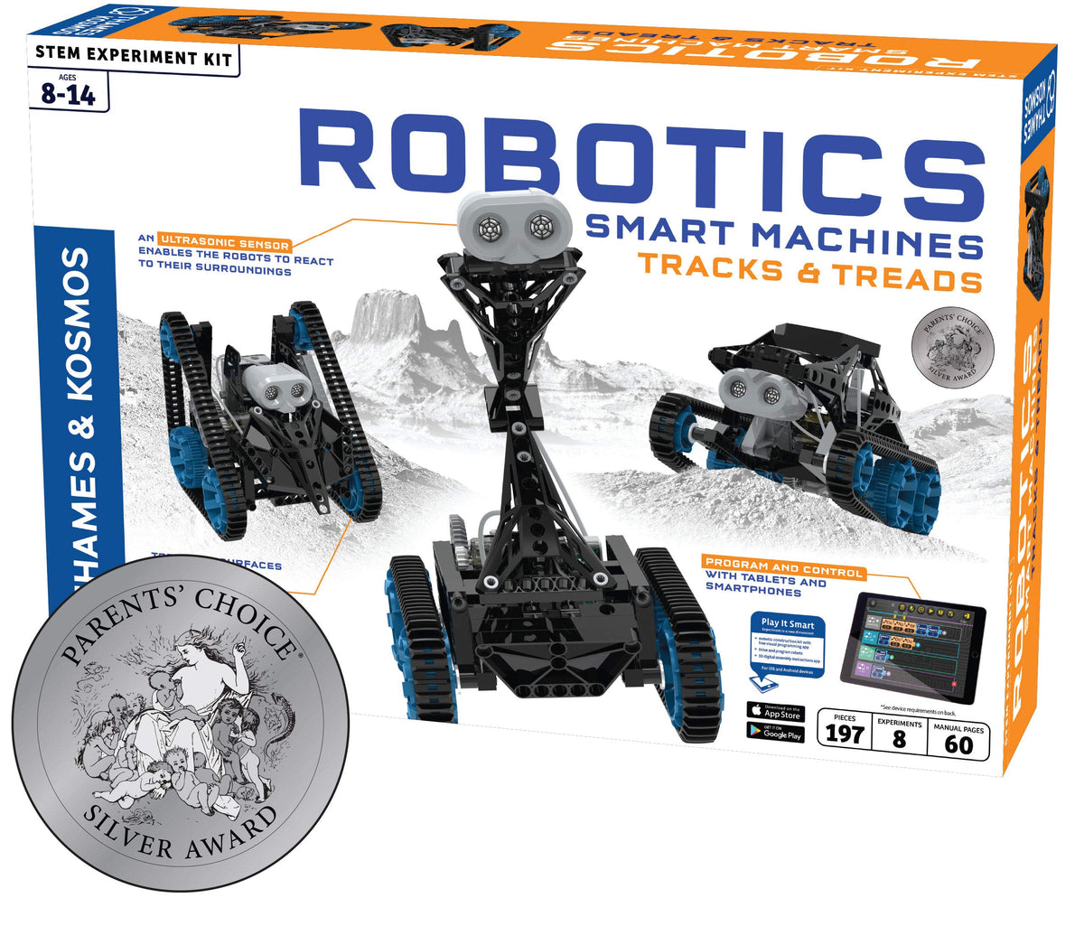 Thames & Kosmos | Robotics Smart Machines: Tracks & Treads | for Kids 8+ | STEM Kit Builds 8 Robots | Color Manual to Help with Assembly | Requires Ta