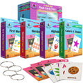 Star Right Words Toddler Flash Cards Set of 4  Number Flash Cards, First Words, Colors and Shapes, & Alphabet/Letter Flashcards  4 Binder Rings  14