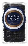 L. Erickson Grab & Go Pony Hair Ties  Black  15 Pack Grab and Go Ponytail Holders  Black Hair Ties No Damage  Hair Bands Hair Accessories for Wome