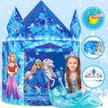 W&O Frozen Princess Tent for Girls with Magic Sound Button, LED Lights, Crown & Wand Set  Frozen Toys for Girls  Kids Tent Indoor  Play Tent for Ki