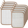 Tudomro 10 Pcs Exfoliating Washcloths Double Sided Man Wash Cloths Body Face Exfoliating Scrub Cloths for Shower Men Women(10.2 x 8.7 Inch,Light Color