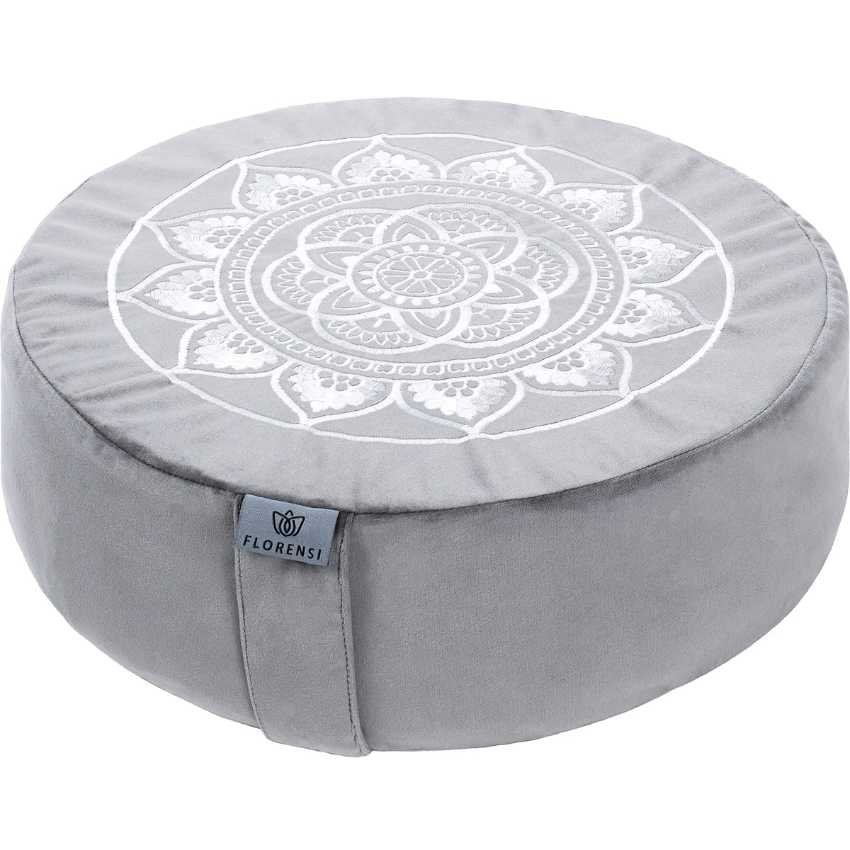 Florensi Zafu Meditation Cushion  Large, Round Velvet, Ocean Abyss, BuckwheatFilled Floor Pillow for Sitting, Mandala Velvet Yoga Bolster Pillow, Ma