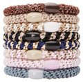 L. Erickson Grab & Go Pony  Sophisticated  8 Pack Ponytail Holder Hair Ties  Mixed Colors