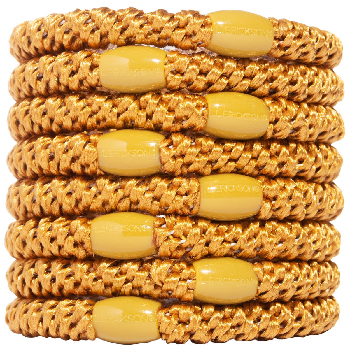 L. Erickson Grab & Go Pony  Gold Yellow  8 Pack Ponytail Holder Hair Ties