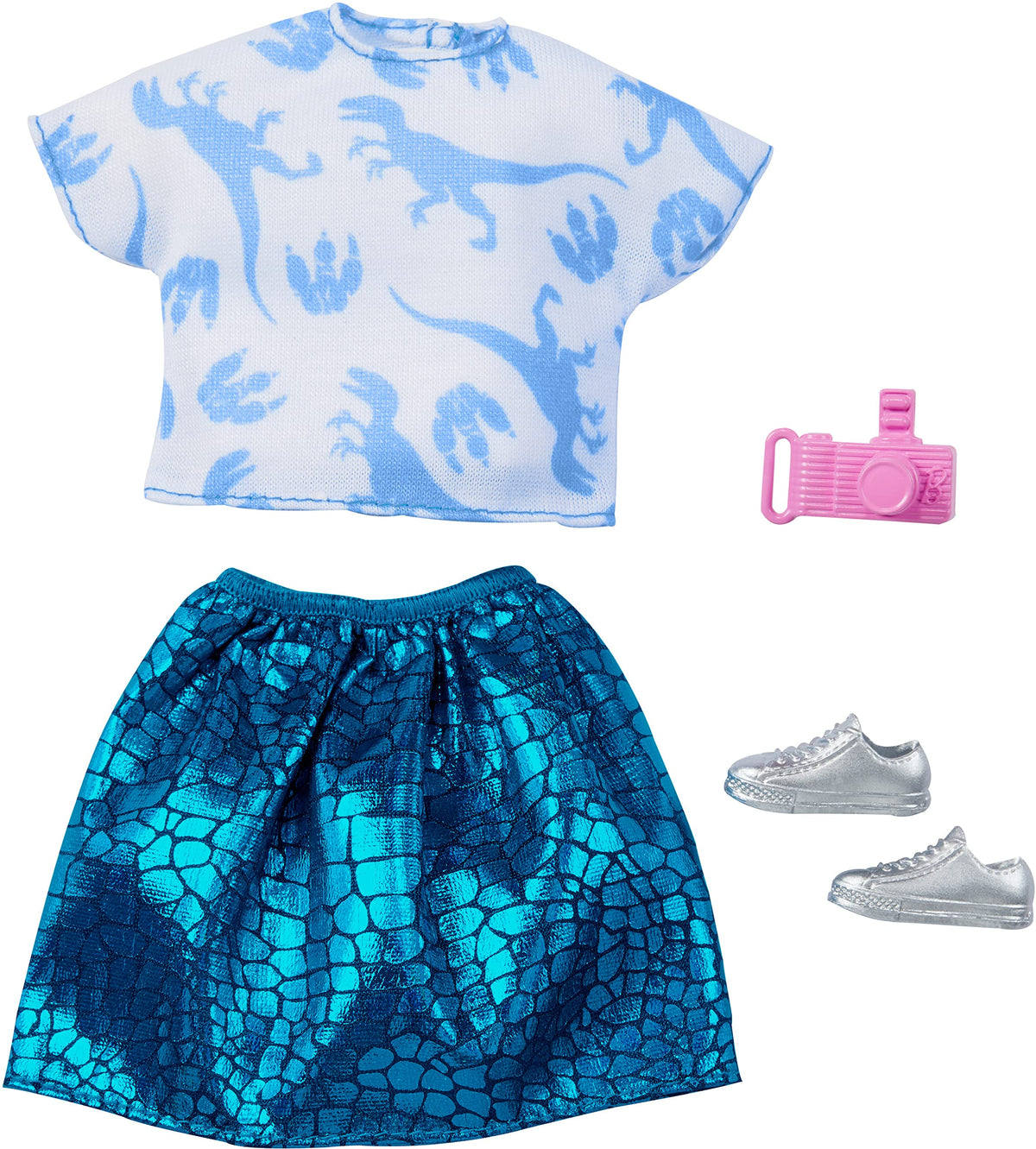 Barbie Fashions Complete Looks 4 of Doll Clothes Inspired by Popular Brand Roxy, Complete Look with Outfit & Accessories Dolls, Gift for Kids 3 to 8 Y