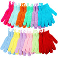 Shower Gloves,24 Pcs Exfoliating Bath Gloves,Body Scrub Gloves with Hanging Loop for Beauty Spa Massage Skin Shower Body Scrubber12 Colors
