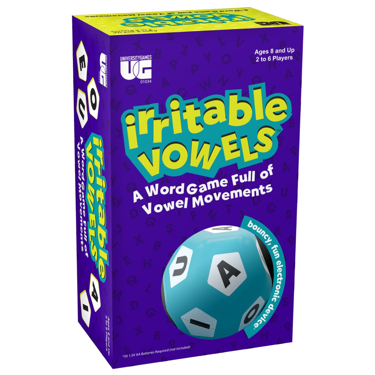 University Games | Irritable Vowels Family Word Game with Electronic Device, for Ages 8 and Up and 2 or More Players